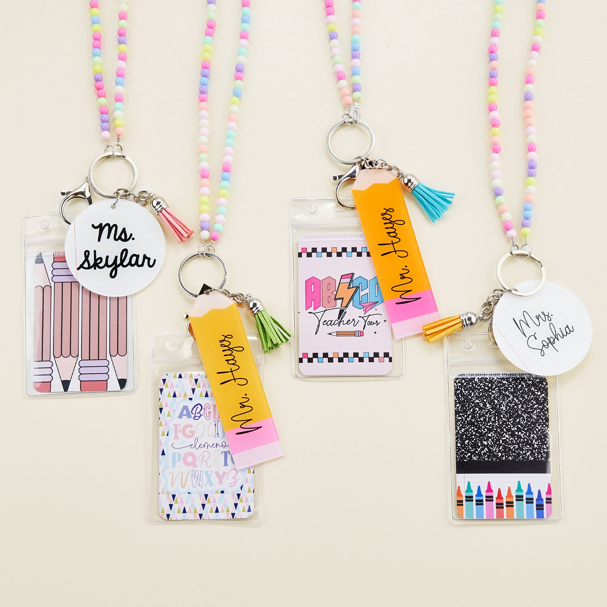 Juego de cordones personalizados con nombre y borla para el Día del Maestro Regalo de vuelta al cole para profesores Educadores