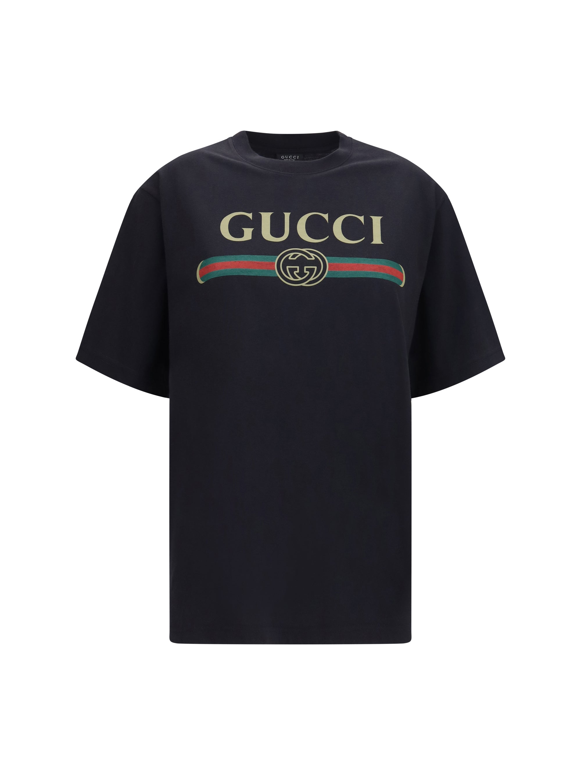 Gucci Logo-Print Cotton-Silk Jersey T-Shirt — Black