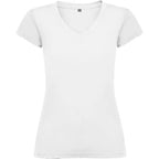 Camiseta de mujer con manga corta, escote en cuello de pico y acabados en ribete acanalado Vetonek