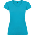 Camiseta de mujer con manga corta, escote en cuello de pico y acabados en ribete acanalado Vetonek
