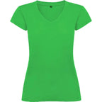 Camiseta de mujer con manga corta, escote en cuello de pico y acabados en ribete acanalado Vetonek