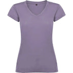 Camiseta de mujer con manga corta, escote en cuello de pico y acabados en ribete acanalado Vetonek