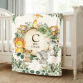 Manta personalizada de animales de la selva con nombre y texto Decoración de habitación Cumpleaños Baby Shower Regalo para niños