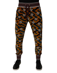 Men's Multicolor Logo Monogram Jogger Sweatpants Pants Cotton Nylon