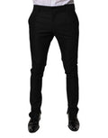 Men's Black Virgin Wool Menskinny Dress Formal Pants