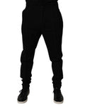 Men's Black Cotton Stretch Skinny Pants Elastane