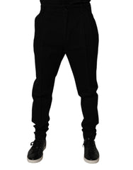 Men's Black Cotton Stretch Skinny Pants Elastane