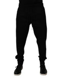 Men's Black Cotton Blend Jogger Sweatpants Pants Nylon