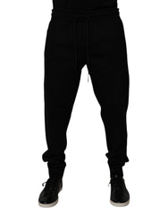 Men's Black Cotton Blend Jogger Sweatpants Pants Nylon