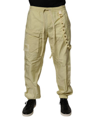 Men's Nylon Blend Cargo Pants Yellow Polyester