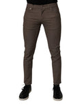 Men's Cotton Stretch Chinos Brown Elastane