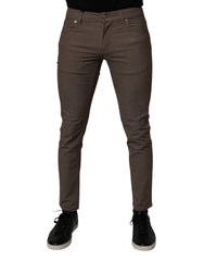 Men's Cotton Stretch Chinos Brown Elastane