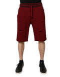 Men's Maroon Rip Style Bermuda Sweatshorts Shorts Cotton