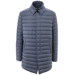 Men's Blue Polyester Coat Clothing
