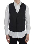 Men's Gray Striped Formal Vest Wool Clothing