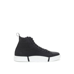Women's Black Suede Leather High Top Sneakers
