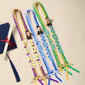 Personalizada Caricatura Cara Foto Lazo Dos Colores Cinta Trenzada Lei con Nombre Año y Escuela Regalo de Graduación para Graduados