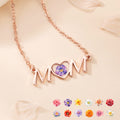 Personalizada Corazón Nacimiento Flor Mamá Collar Dainty Joyería Cumpleaños Aniversario Regalo de Navidad para las mujeres
