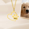 Personalizada Corazón Paw Print Collar con Nombre Dainty Joyería Uso Diario Regalo de cumpleaños para los amantes del perro