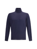Brunello Cucinelli Wool Turtleneck Sweater — Navy