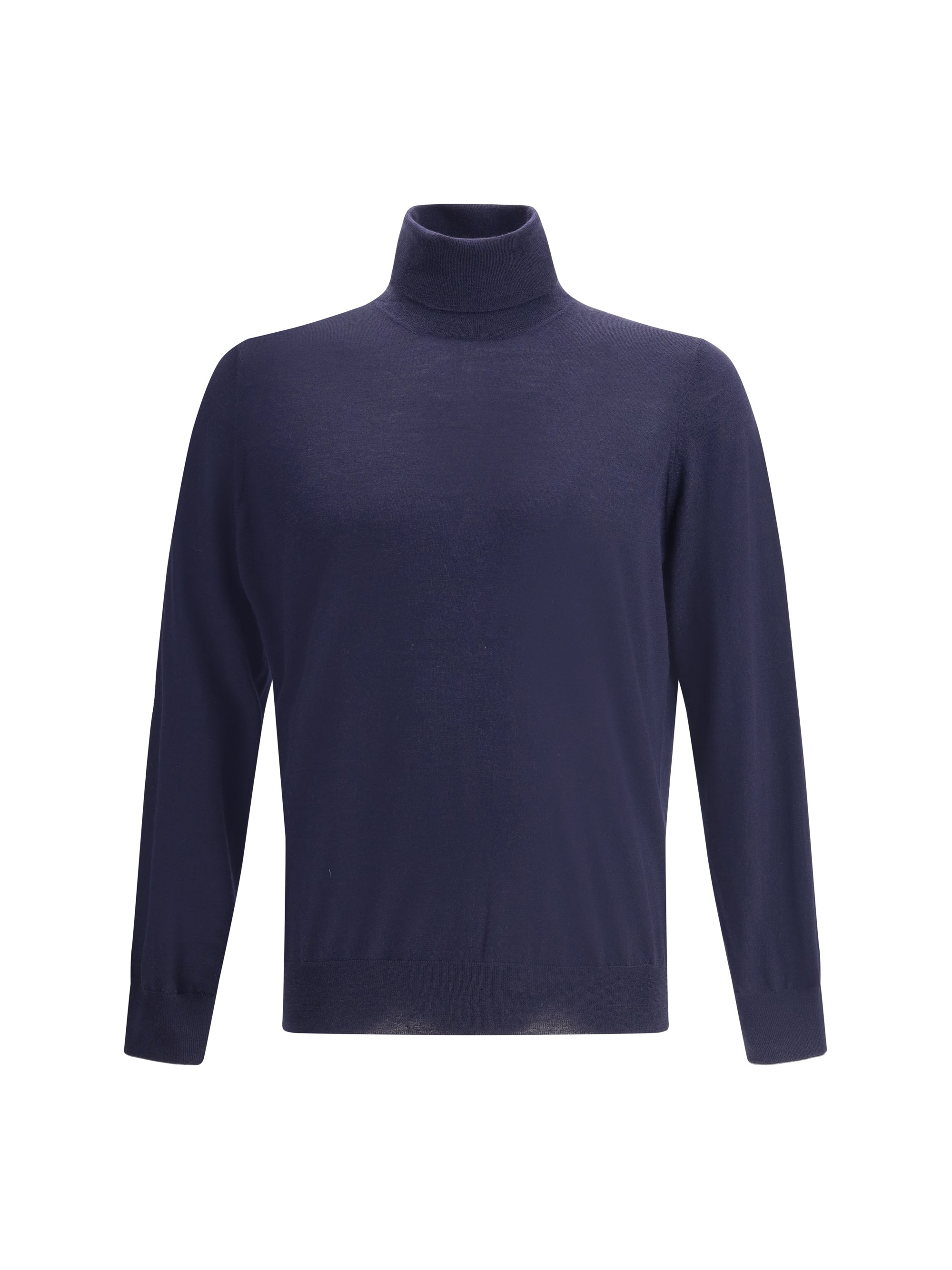 Brunello Cucinelli Wool Turtleneck Sweater — Navy