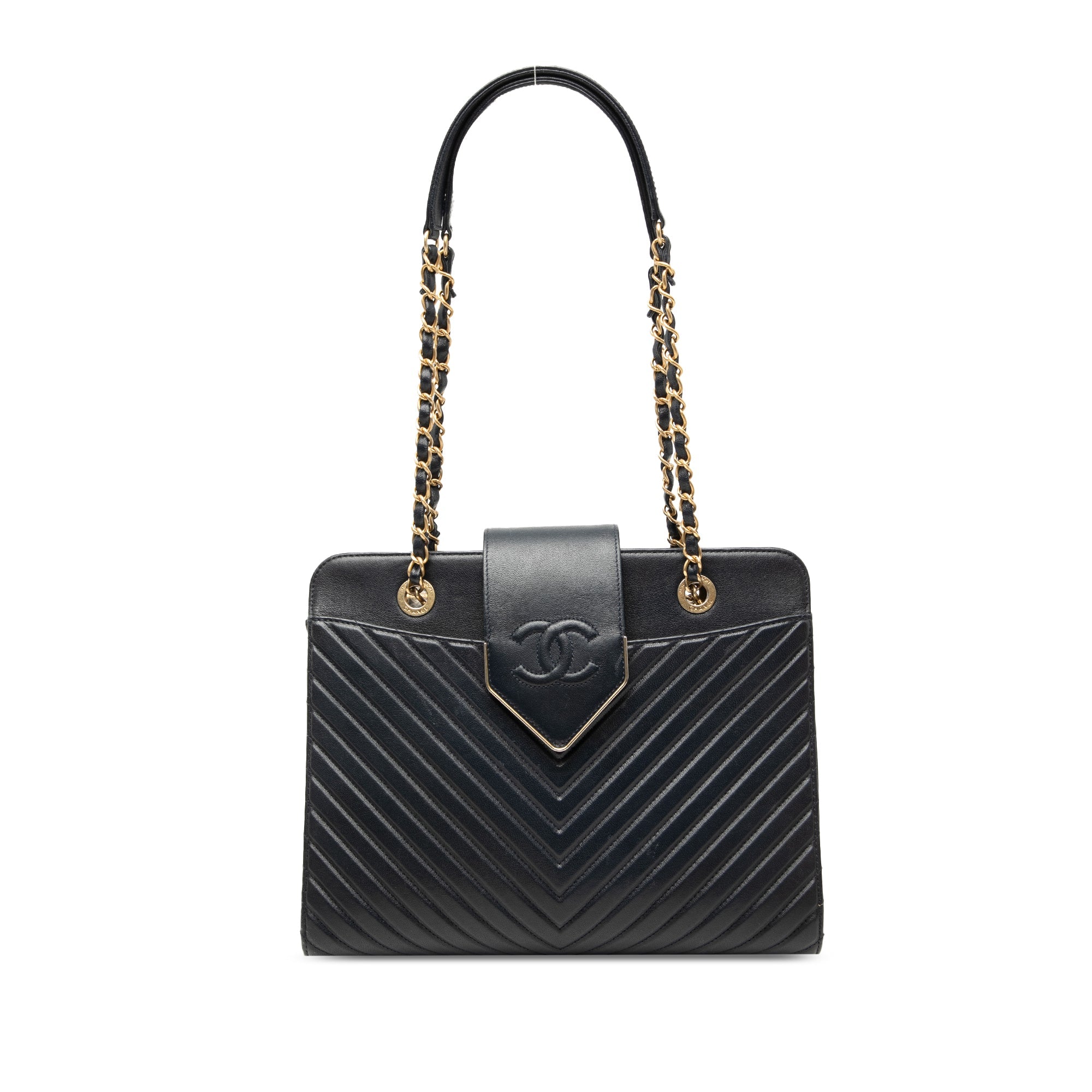 Chevron Calfskin Collar and Tie Tote