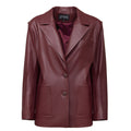 Eco Leather Blazer | Burgundy