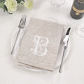 Servilleta de Lino Personalizada con Monograma Floral Estilo Francés con Inicial Bordada Regalo de Boda para Anfitriona Amante del Estilo Francés