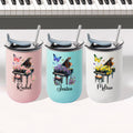 Personalizado Nacimiento Flor Piano Nombre Diseño 10 oz Vaso aislado con tapa y pajita Aniversario Cumpleaños Regalo para las mujeres amantes de la música