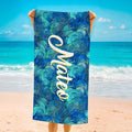 Toalla de playa personalizada con nombre Waves Tie Dye Quick Dry Beach Essentials Beach Party Birthday Gift for Women Men