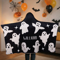 Fantasma Personalizado Manta Suave con Capucha y Nombre Regalo de Halloween para Niños Amantes de Halloween