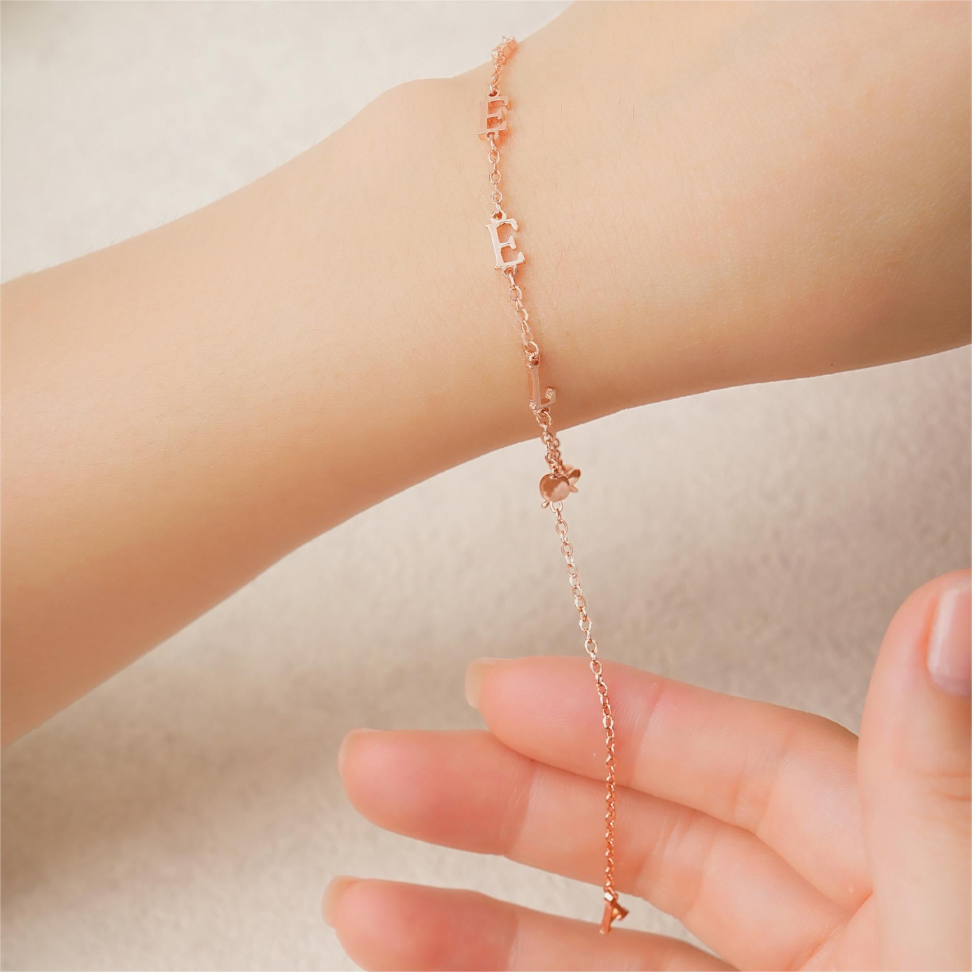 Personalizado 1-8 Letras Y-Shaped Pulsera Dainty Joyería Daily Wear Cumpleaños Aniversario Regalo para Ella
