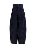 Self-Portrait Cargo Denim Jeans — Blue