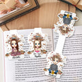 Libro de dibujos animados personalizado Marcapáginas magnético con nombre Material escolar Rincón de lectura Regalo de cumpleaños para la familia Estudiantes Ratones de biblioteca