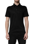Men's Dg Logo Embroidered Polo Black Polyester Modal