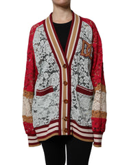 Women's Lace Block Colorblock Cardigan Multicolor Cotton Viscose Nylon Clothing