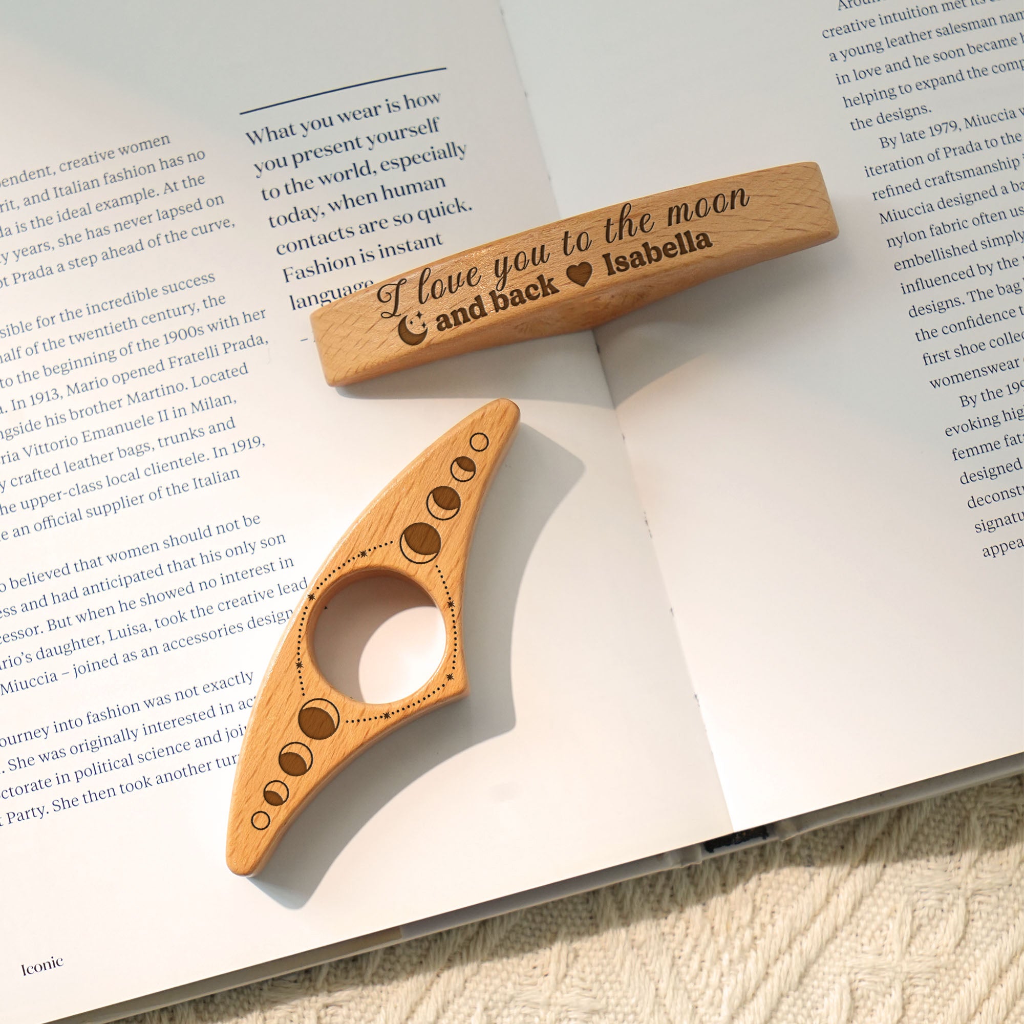 Portabloc de madera personalizado con nombre grabado Cumpleaños Navidad Club de lectura Regalo para los amantes de los libros