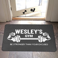 Felpudo de Gimnasio Personalizado con Mancuernas y Nombre Decoración de Gimnasio Regalo de Aniversario Cumpleaños para Hombres Entusiastas del Fitness