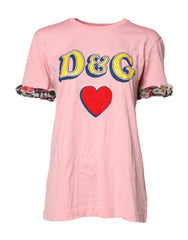 Women's Logo-Print Cotton T-Shirt Pink Silk