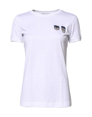 Women's White #dgfamily Cotton Crew Neck T-Shirt