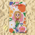 Personalizada 2 en 1 Floral Caricatura Personaje Secado Rápido Mochila Grande Toalla de Playa con Nombre Fiesta en la Playa Viaje Cumpleaños Regalo para Mujeres Hombres