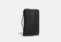 COACH® Men's Double Zip Travel Organizer en TextuRojo Piel en Negro