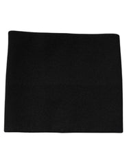 Men's Black Cashmere Knitted Square Handkerchief Scarf
