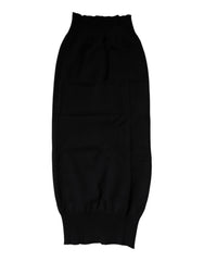 Men's Black Cashmere Knitted Neck Warmer Foulard Scarf