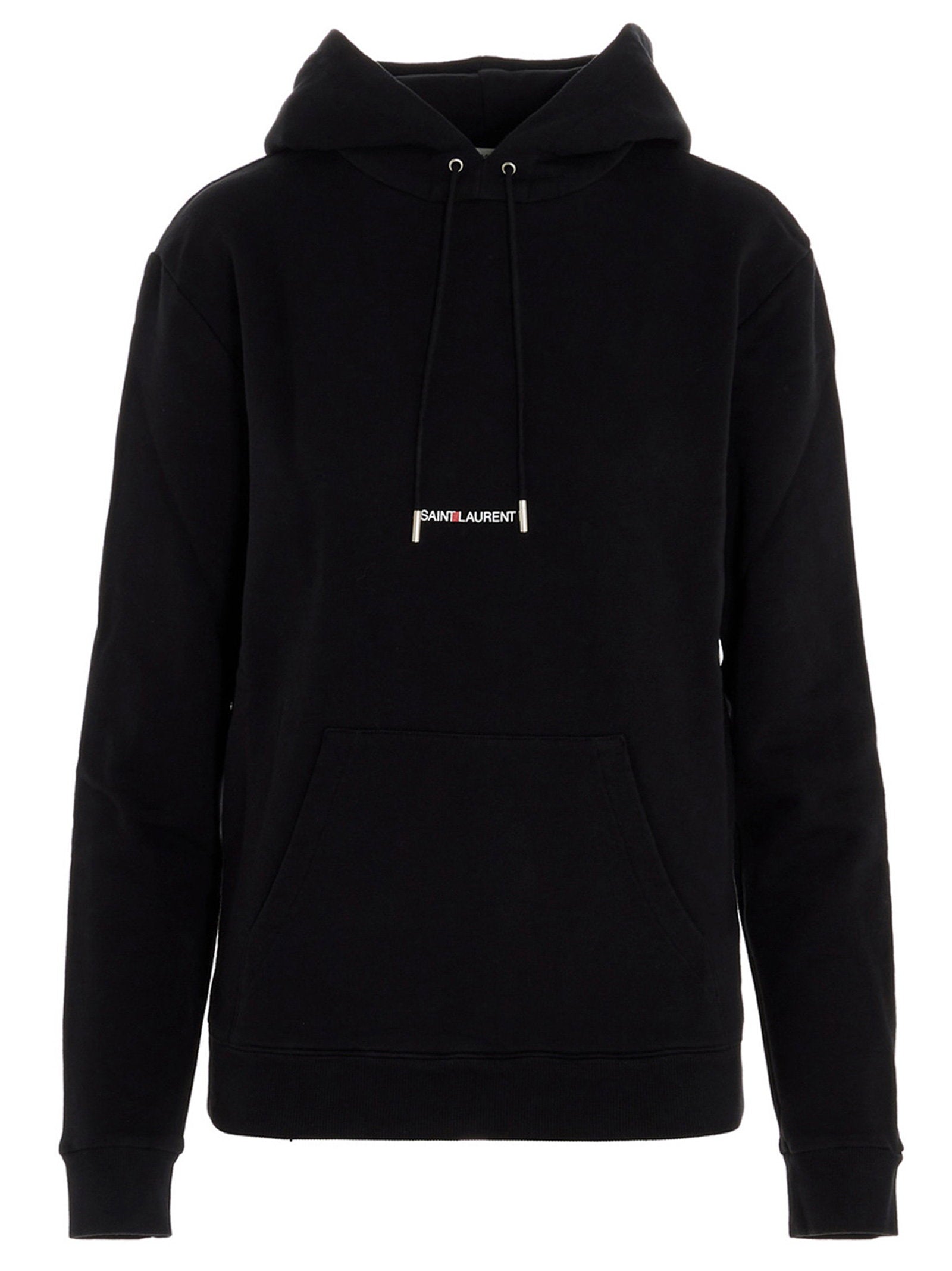Saint Laurent Logo-Print Hoodie — Black