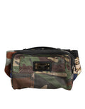Men's Multicolor Camouflage Patchwork Logo Waist Fanny Pack Bag Cotton Leather Viscose