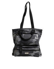 Men's Gray Camo Cotton Shoulder Bag Nylon Leather