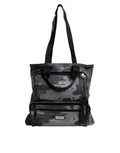 Men's Black Camouflage Shoulder Strap Logo Plaque Bag Cotton Nylon Polyester Calf