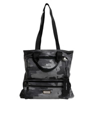 Men's Black Camouflage Shoulder Strap Logo Plaque Bag Cotton Nylon Polyester Calf