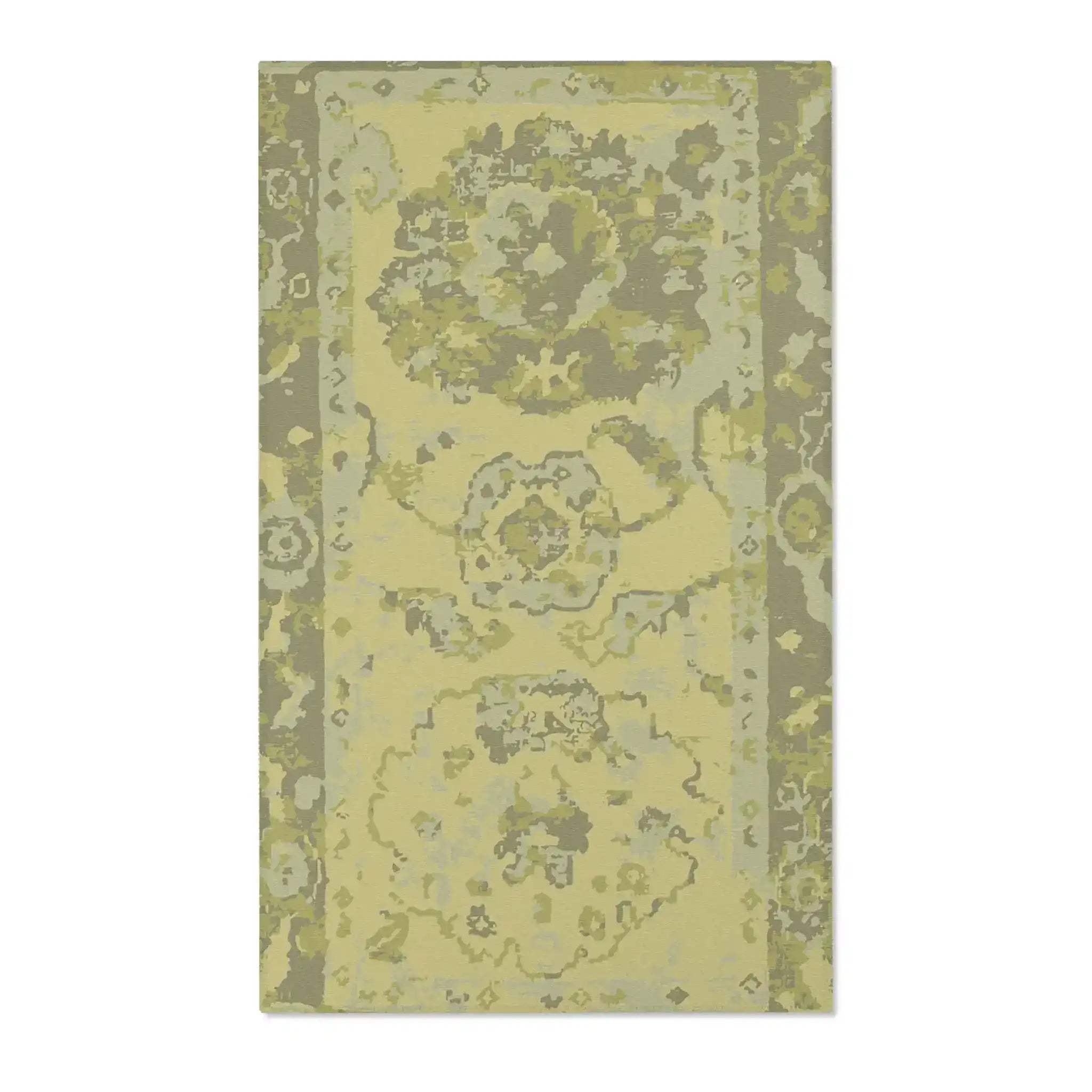 Vintage Floral Olive and Sage Green Accent Rug